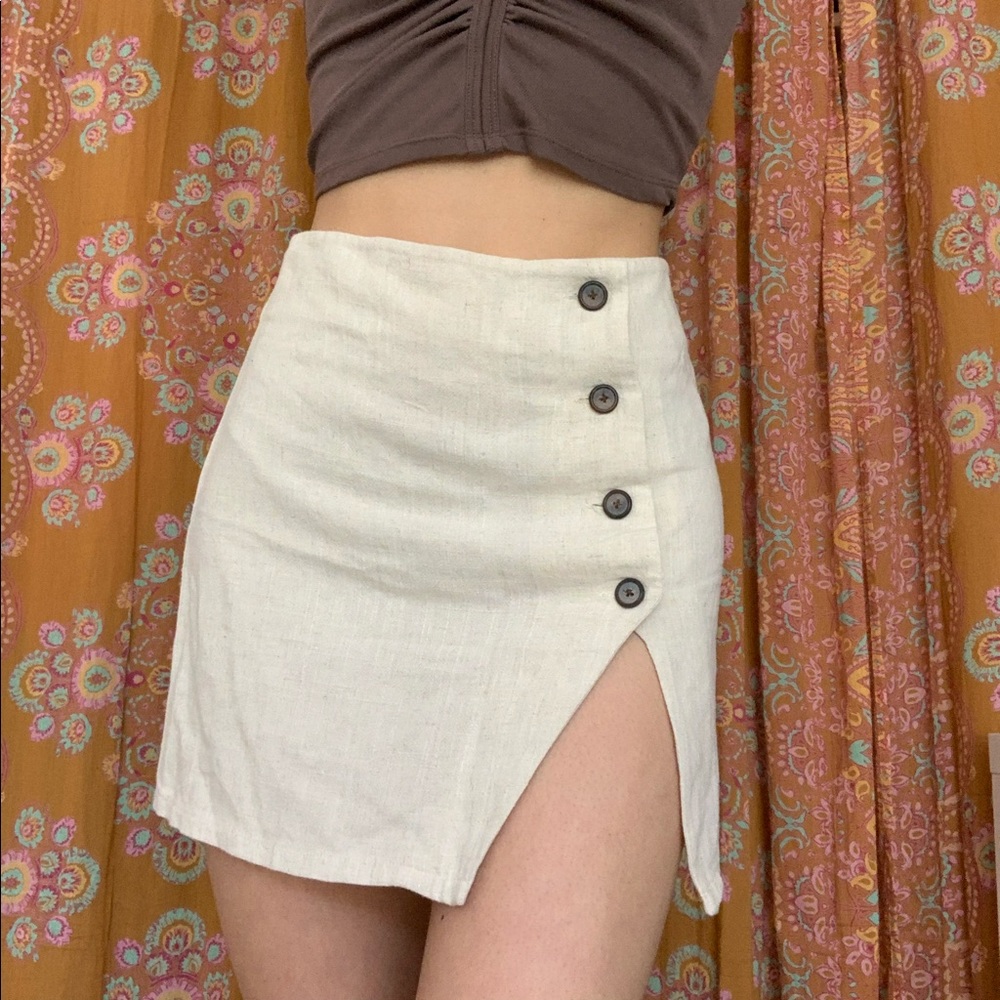 Forever 21 Button Up Slit Skirt